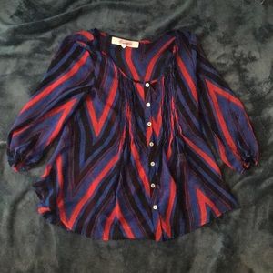 Striped button up blouse